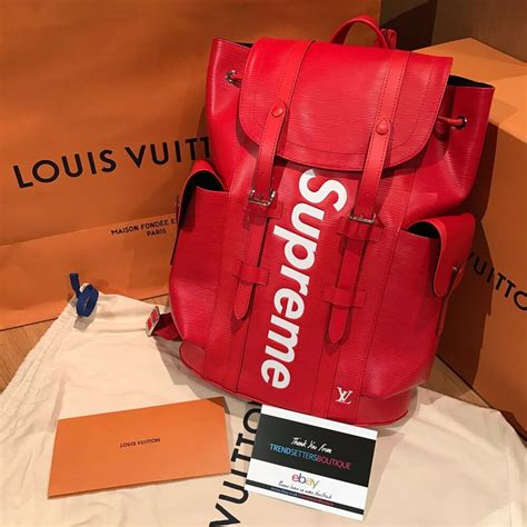 supreme lv red bag shoulder|louis vuitton supreme shoes.